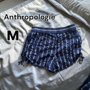 Anthropologie Navy Blue & White Striped Pajama Shorts
